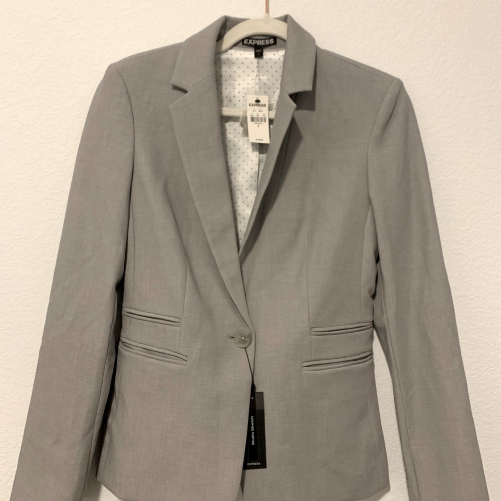 Express grey suit blazer